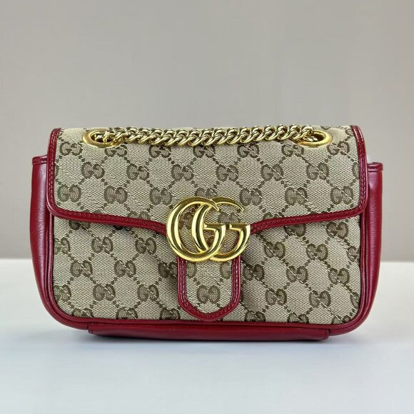 Gucci Handbags - Gucci GG Logo Supreme Small Marmont Shoulder Bag Crossbody
